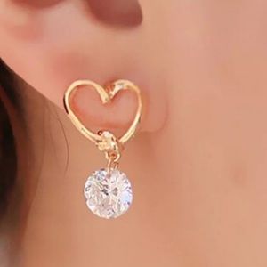 NEW Heart Shaped CZ Dangle Earrings